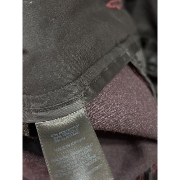 Express Editor Womens Dress Pants Dark Purple 6 R Wide Leg Plum Trousers Flare - Picture 5 of 6